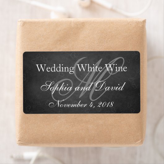 Krijtbord Trouw Wijnlabel Monogram Initiaal Etiket (Insitu)