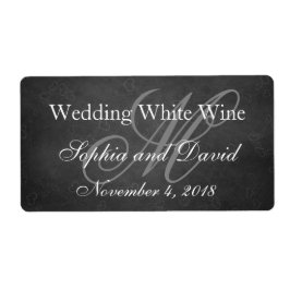 Krijtbord Trouw Wijnlabel Monogram Initiaal Etiket