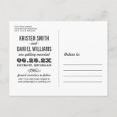  Krijtbord Trouwfoto Sla de datum op Aankondigingskaart (Achterkant)