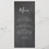 Krijtbord trouwmenu. Modern grijs diner menu (Voorkant)