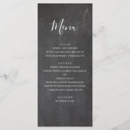 Krijtbord trouwmenu. Modern grijs diner menu