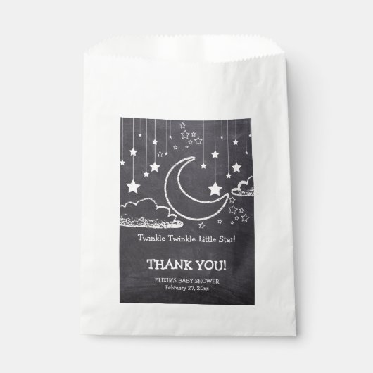 Krijtbord Twinkle Twinkle Little Star Baby shower Bedankzakje (Voorkant)