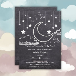 Krijtbord Twinkle Twinkle Little Star Baby shower Kaart