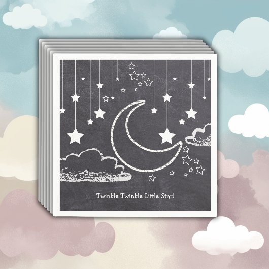 Krijtbord Twinkle Twinkle Little Star Baby shower Servet