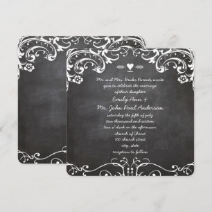 Krijtbord Typografie Bruiloften Kaart