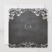 Krijtbord Typografie Bruiloften Kaart (Achterkant)