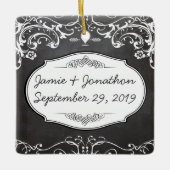 Krijtbord Typografie Bruiloften Keramisch Ornament (Voorkant)