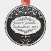 Krijtbord Typografie Bruiloften Metalen Ornament (Voorkant)