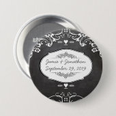 Krijtbord Typografie Bruiloften Ronde Button 7,6 Cm (Voorkant /achterkant)