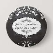 Krijtbord Typografie Bruiloften Ronde Button 7,6 Cm (Voorkant)
