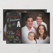 Krijtbord Typografie Foto Christmas Kaart (Voorkant / Achterkant)