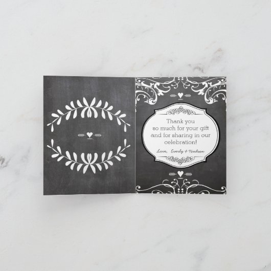 Krijtbord Typografie Klassieke Kaart Bedankt (Binnen)