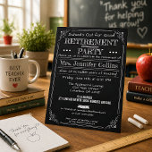 Krijtbord Uitnodiging Pensioenfeest Leraar