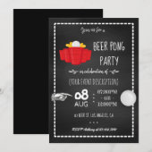 Krijtbord uitnodiging voor Beer Pong-feestviering (Voorkant / Achterkant)