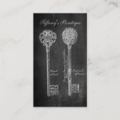 Krijtbord Victoriaans skelet sleutels makelaar Visitekaartje (Voorkant)