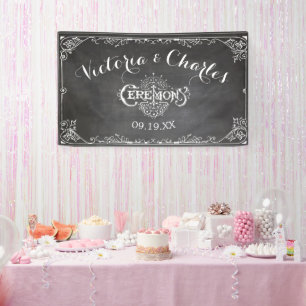 Krijtbord Vintage Typografie Trouwen Spandoek