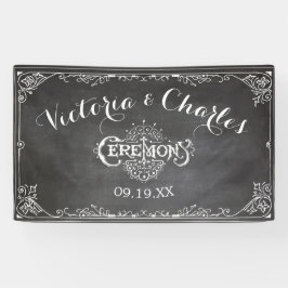 Krijtbord Vintage Typografie Trouwen Spandoek