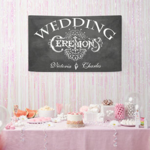 Krijtbord Vintage Typografie Trouwen Spandoek