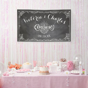 Krijtbord Vintage Typografie Trouwen Spandoek