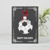 Krijtbord Voetbalspeler Kerstkaarten Feestdagenkaart (Staand voorkant)