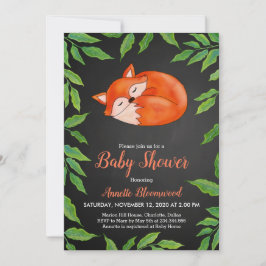 krijtbord | vossen | Bladeren | Woodland Baby show Kaart