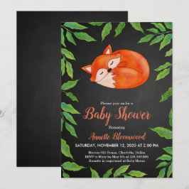 krijtbord | vossen | Bladeren | Woodland Baby show Kaart