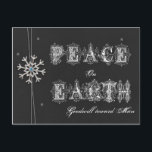 Krijtbord Vrede op Aarde Goodwill naar Man Snow Feestdagenkaart<br><div class="desc">Chalkboard Peace on Earth Goodwill voor Man Snowflake</div>