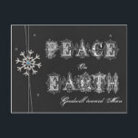 Krijtbord Vrede op Aarde Goodwill naar Man Snow Feestdagenkaart<br><div class="desc">Chalkboard Peace on Earth Goodwill voor Man Snowflake</div>
