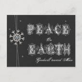 Krijtbord Vrede op Aarde Goodwill naar Man Snow Feestdagenkaart (Voorkant)