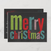 Krijtbord Vrolijk Kerstfeest Kleur Kaart (Voorkant / Achterkant)