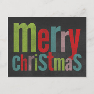 Krijtbord Vrolijk Kerstfeest Kleur Kaart