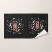 Krijtbord Vrolijk KERstmis Marquee Religieus Zwart Bad Handdoek (Handdoek)
