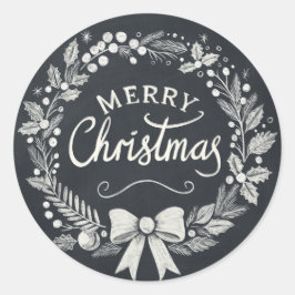 Krijtbord Vrolijke Kerstkrans Stickers