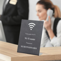 Krijtbord wachtwoord wifi-netwerk van gast-klant