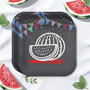 Krijtbord Watermeloen Tekening Baby shower Papieren Bordje