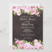 Krijtbord Waterverf Bloem Bruidsdouche Kaart (Voorkant)