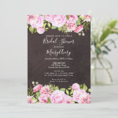 Krijtbord Waterverf Bloem Bruidsdouche Kaart (Staand voorkant)