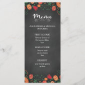 Krijtbord Waterverf Bloemen Sinaasappel Trouwmenu Menu (Voorkant)