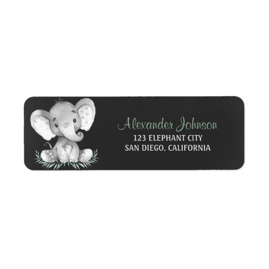 Krijtbord Waterverf Olifant Etiket (Voorkant)