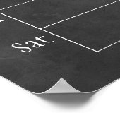 Krijtbord Weekelijkse Familie Monogram Kalender Poster (Hoek)