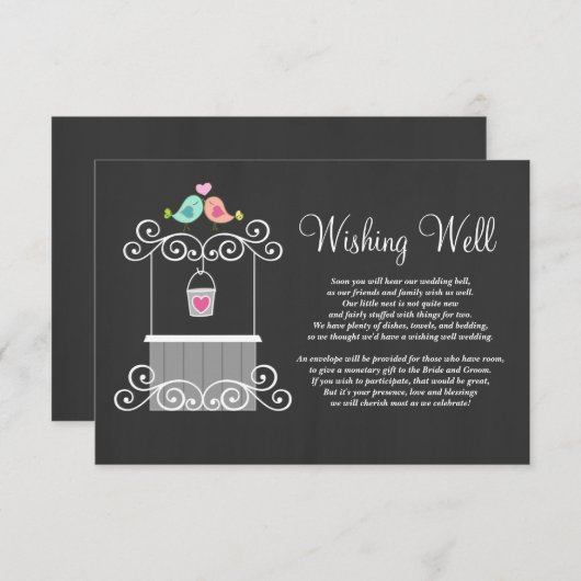 Krijtbord Wensput Liefdesvogels Informatiekaartje (Voorkant / Achterkant)