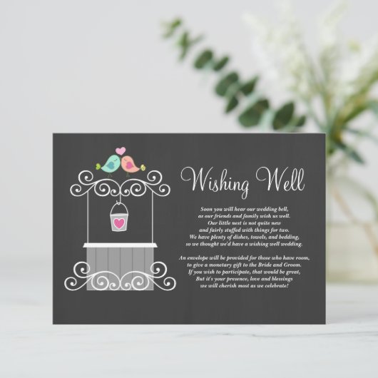 Krijtbord Wensput Liefdesvogels Informatiekaartje (Staand voorkant)