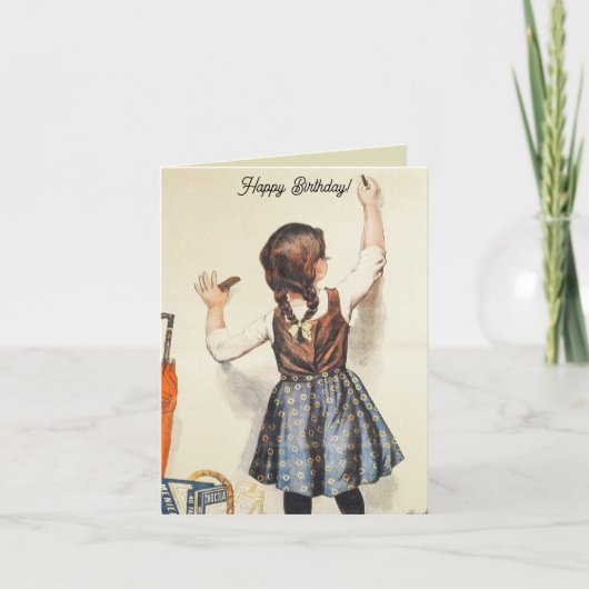 KRIJTBORD WENST GELUKKIGE VERJAARDAG KAART (Voorkant)