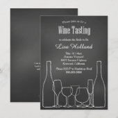 Krijtbord Wijnproeverij Bruids Trouwdouche Kaart (Voorkant / Achterkant)