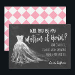 Krijtbord Wil je mijn getuige zijn Kaart<br><div class="desc">Wil je mijn getuige kaart zijn met een handgetekende trouwjurk tegen een krijtbord achtergrond.</div>