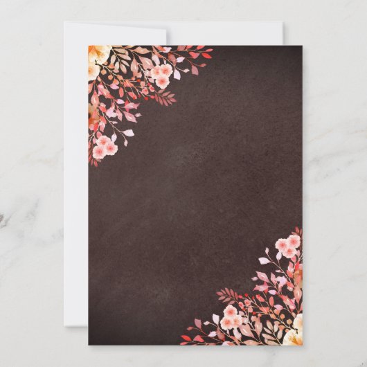 Krijtbord Wilde Bloemen Bruiloft Feest Kaart (Achterkant)