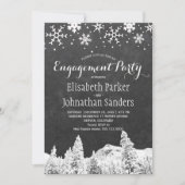 Krijtbord winter wonderland verlovingsfeest kaart (Voorkant)