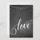 Krijtbord, wit licht en script, de datum opslaan save the date (Achterkant)