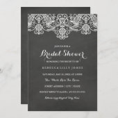 Krijtbord & witte kant | Uitnodiging voor bruidsdo (Voorkant / Achterkant)