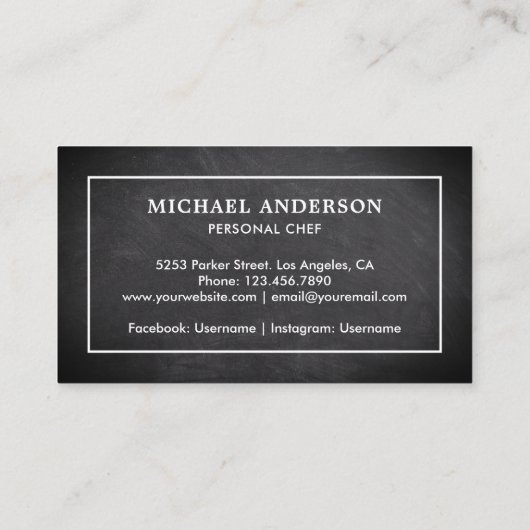 Krijtbord Witte Keukenlepel Persoonlijke Chef Visitekaartje (Achterkant)